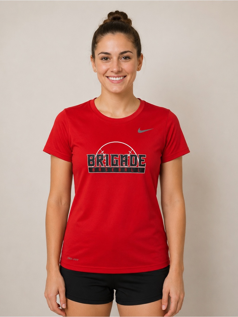 Nike Dri-FIT Brigade Baseball Red Graphic T-Shirt Women’s Large